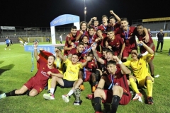 Chicco Semeraro con la squadra Under 17 dell'As Roma