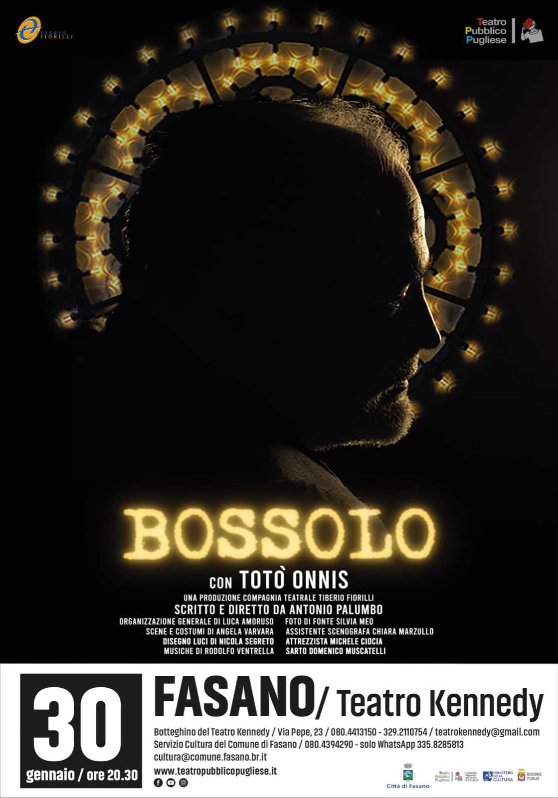 “Bossolo”, Totò Onnis in scena il 30 gennaio al Kennedy