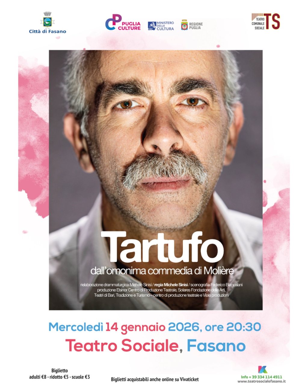 “Tartufo”, al Teatro Sociale la satira secentesca di Molière