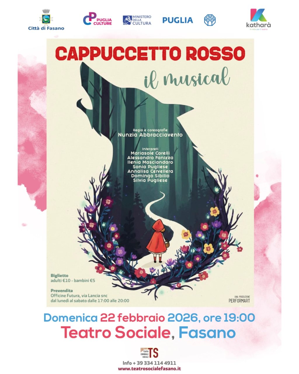 “Cappuccetto Rosso – Il Musical”, una brillante commedia musicale della celebre fiaba