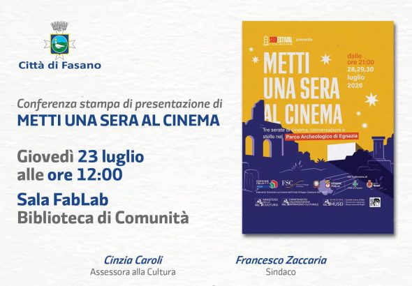 Il grande cinema del Sudestival illumina Egnazia: Fasano e Monopoli presentano “Metti una sera al cinema”